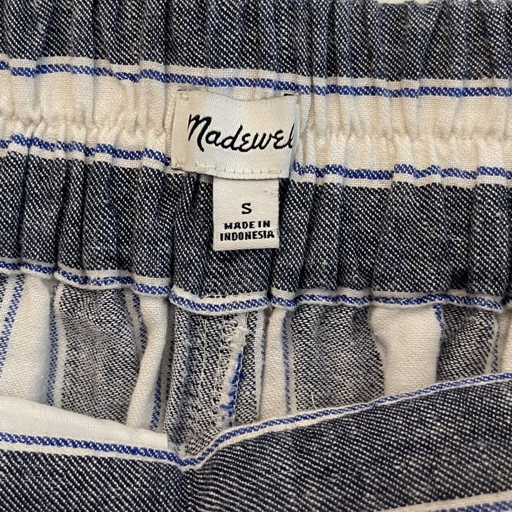 Madewell Linen Pants Size Small Pull On Wide Leg Cropped - Picture 9 of 11